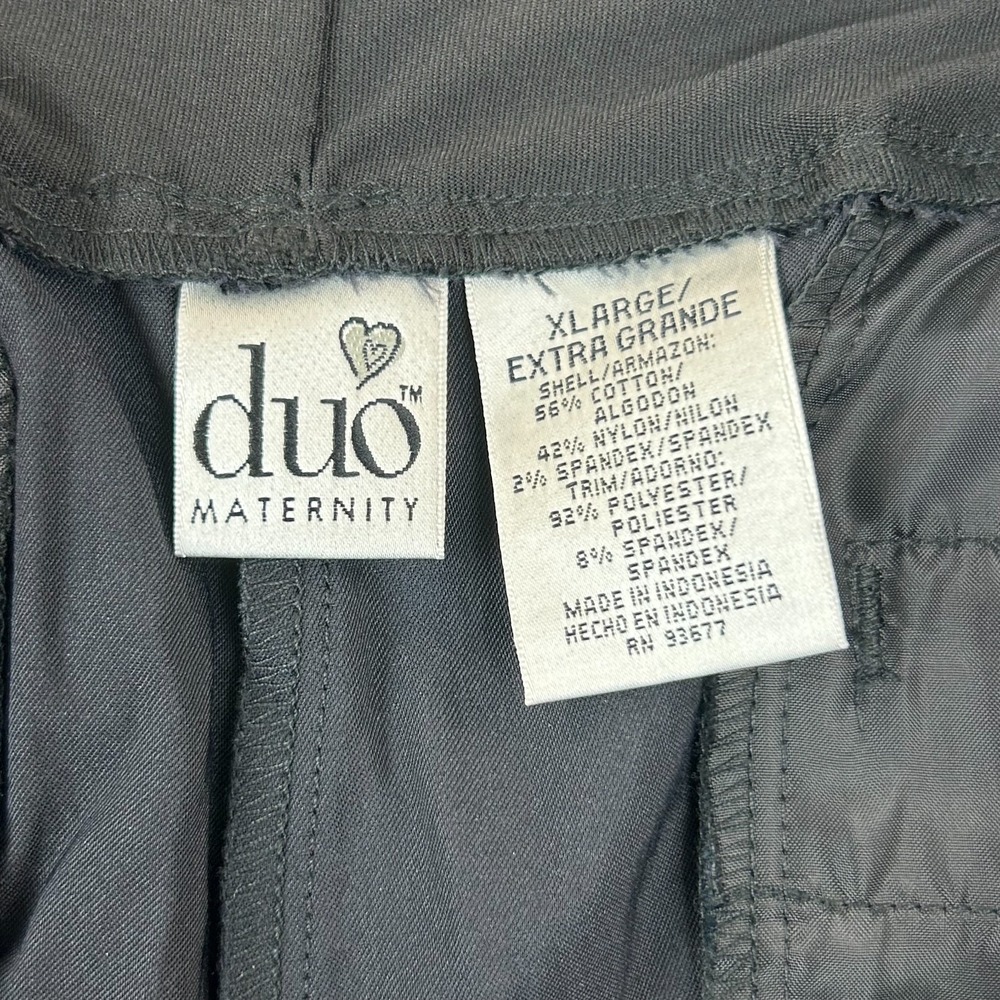 Duo Maternity By JC Penney Capri Pants Womens XL Black Cotton Mid Belly Coverage - Picture 7 of 16